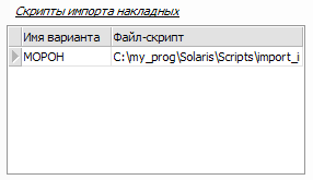 Настройка скриптов импорта накладных